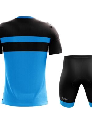 Cycling T-Shirt and Padded Shorts for Men Black & Blue Color