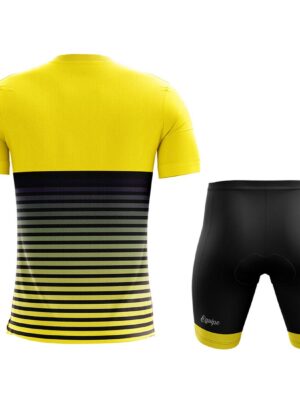Dri Fit Round-Neck Tshirt and Cycling Shorts for Men Yellow & Black Color