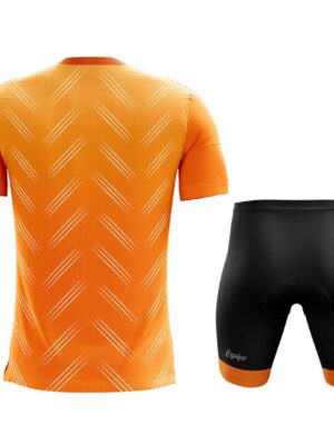 Padded Cycling Shorts with Half Sleeve T-shirts for Men Orange & Black Color.