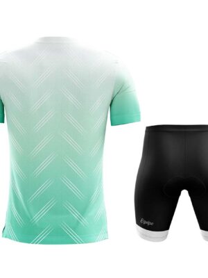 Cycling T shirts and Gel Tech Padded Cycling Shorts for Men White, Green & Black Color