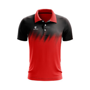 Mens Cricket Tournament T-shirt Cricket Printed Jersey Red & Black Color
