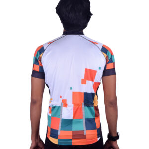 Printed Cycling Jersey | Custom Cycling Jersey for Men White with Multi Colors