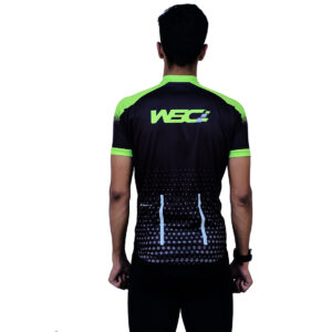 Full-sublimated Cycling Jersey for Men Black & Green Color