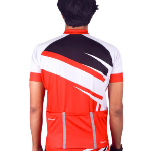 Cycling Jersey | Mens Cutomized Bicycle Gear White, Red & Black Color