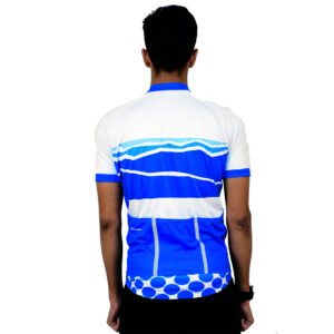 Road Cycling Jersey for Men | Custom Sportswear White & Blue Color