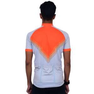 Men Cycling Jerseys | Customized Cycling Top Uppers for Cyclist Grey & Orange Color
