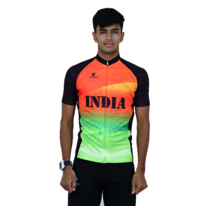 Men’s India Cycling Jersey India Flag Bicycling Jersey Indian Flag Color