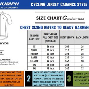 Cycling Jersey Size Chart for Men - Cadance Style