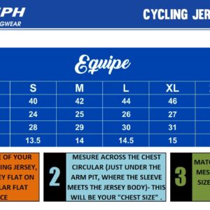 Cycling Jersey Size Chart - EQUIPE Style