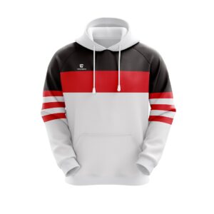 Full Sublimated Hoodies for Men | Running Clothing White, Black & Red Color