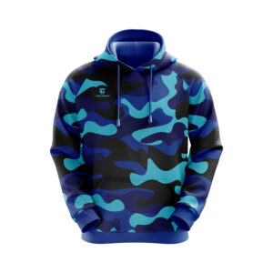 Camouflage Hoodie | Full Printed Blue Army Hoodies Camo Blue Color