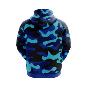 Camouflage Hoodie | Full Printed Blue Army Hoodies Camo Blue Color