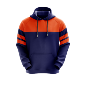 Men’s Sports Hoodies | Custom Sportswear Navy Blue & Orange Color