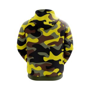 Men’s Polyester Printed Hoodies Yellow Camo Color