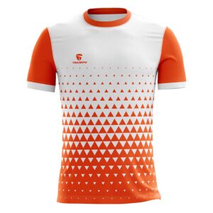 Men's Running Champion Track Tshirt White & Orange Color