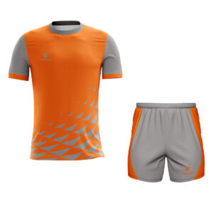 Running Halfsleeve Printed Jersey & Dri-Fit Short For Men Orange & Grey Color