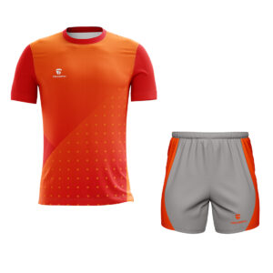 Running Jersey & Dri-Fit Short For Men | Custom Sportswear Orange & Grey Color