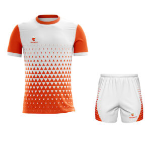 Mens Running GYM Jersey & Short | Custom Sports Tshirt White & Orange Color