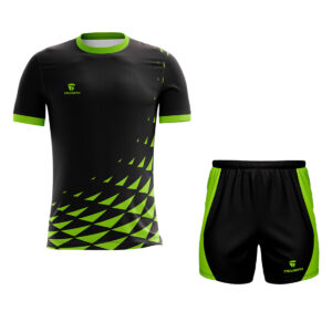 Quick Dry GYM Jersey & Short For Men | Custom Exercise Clothes Black & Green Color