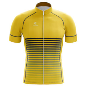 Mountain Bike Road Bicycle Jersey for Men Reflective Strip in Back Bicycle Wear Yellow Color