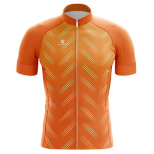 Customised Mens Cycling Jerseys Road Biking Jersey with Name Orange Color