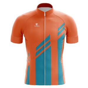Cycling Bike Jersey dry fit Cycling, Men Cycling Bike Polyester Jerseys Orange & Blue Color
