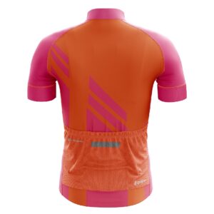 Short Sleeves Cycling Jersey for Men’s Bicycle Polyester Bike Shirt Pink & Orange Color