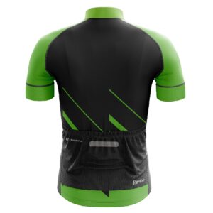 Road Bicycle Jersey Cycling Jerseys for Men Reflective Strip in Back Bicycle Wear Black & Green Color