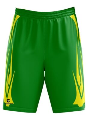 Men’s Regular Fit Sports Shorts | Custom Basketball Clothes Green & Yellow Color