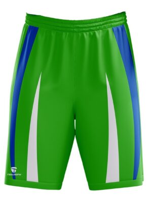 Lightweight Athletic Basketball Running Shorts for Men with Pockets Green & Blue Color