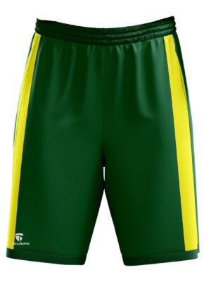 Basketball Warm-Ups and Training Shorts for Mens / Boys Green & Yellow Color