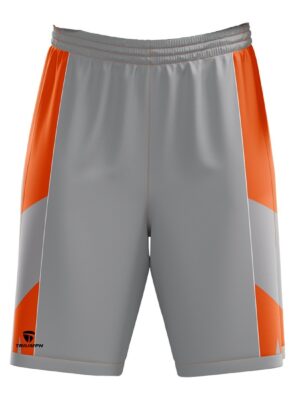 Basketball Shorts with Pockets for Boys | Active Athletic Workout Shorts for Adult Grey & Orange Color