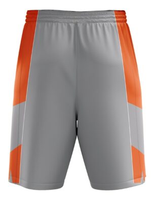 Basketball Shorts with Pockets for Boys | Active Athletic Workout Shorts for Adult Grey & Orange Color