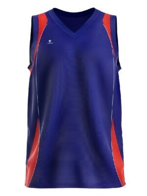 Sublimated Basketball Jersey for Boys Blue & Red Color