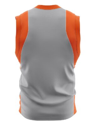 Unisex Basketball Jersey | Add Name Number Team Logo Grey & Orange Color