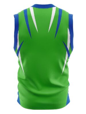 Sleeveless Basketball Jersey / T Shirt | Custom Team Name Number Logos Green & Blue Color