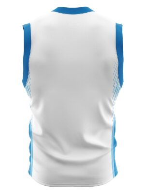 Mens Custom Sublimated Basketball Jerseys White & Sky Blue
