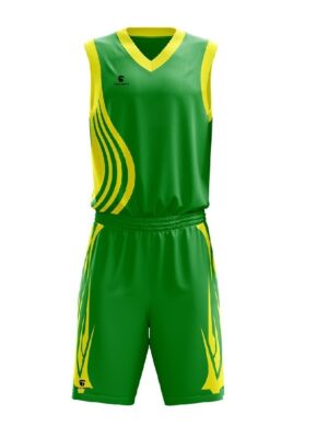 Design Your Own Basketball Jerseys Online | Custom Sportswear Uniform Green & Yellow Color