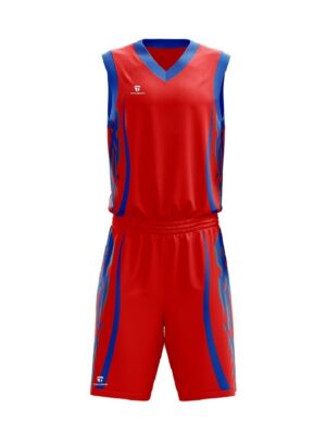 Sleeveless Basketball Jersey / T Shirt for Unisex | Custom Team Uniform Red & Blue Color