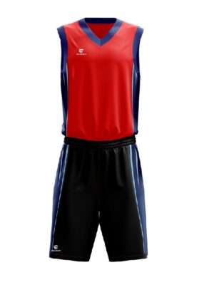 Custom Printed Basketball Jersey For Boy | Triumph Sports Team Uniform Red & Black Color
