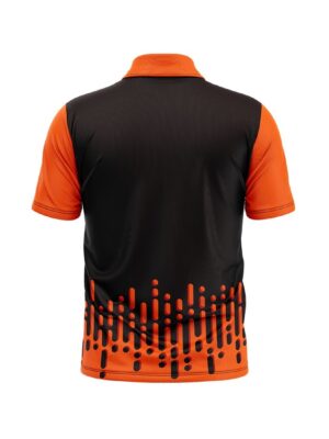 Cricket Jersey Polo Neck Half Sleeve Cricket Shirt for Men Orange & Black Color