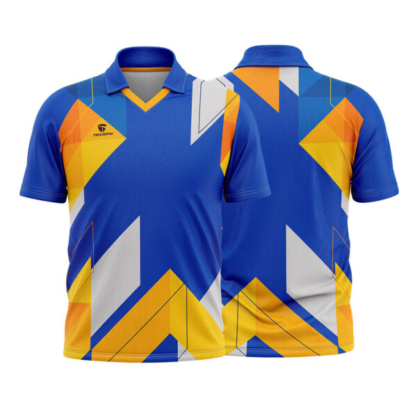 Men’s Cricket Shirt Cricket Team Jersey Blue & Yellow Color