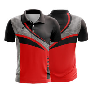 Men’s Cricket Sports Club Jersey New Design Cricket Shirt Red, Black & Grey Color