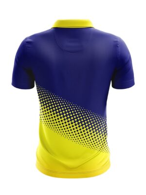 Half Sleeve Polo Neck India Cricket T-shirt Cricket Jersey for Men’s Blue & Yellow Color