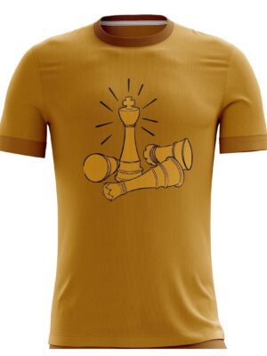 Unisex Chess Pieces T-shirt | Custom Sports Jersey for Chess Players Gold Yellow Color