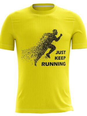 Athletic Sports Gym Running Workout Quick Dry T-Shirts Lime Yellow Color