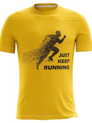 Workout TShirts for Men | Quick Dry Athletic Gym Active Jersey Yellow Color