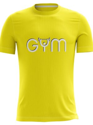 Active Athletic Training Tops | Gym Running Workout T Shirts Yellow Color