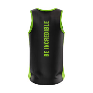 Men’s Gym Singlet Sleeveless Sports Top Black & Green Color