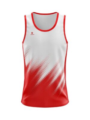 GYM Training Workout Tank Top | Sports T-shirt White & Red Color